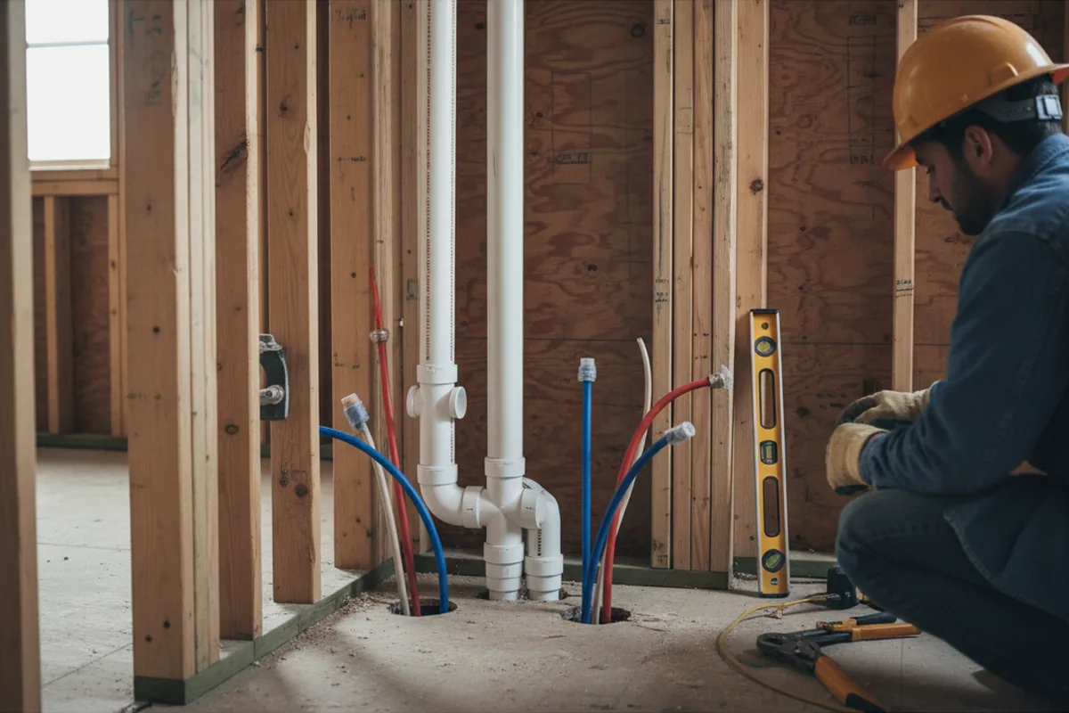 Drain and supply rough-in during Garbage Disposal Repair in Glen Carbon
